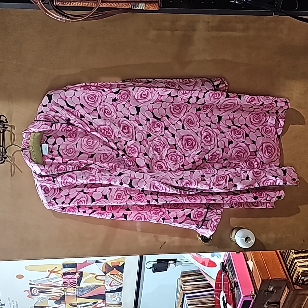 Nick & Nora Silk Rose Robe S/M - Picture 2 of 2